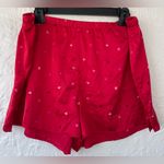 Stars Above  red silky satiny sleep shorts / loungewear Valentines Day Hearts; XL Photo 0