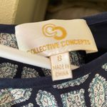 Blue and white geometric color block tunic/dress Size 8 Photo 3