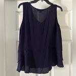 Diane Von Furstenberg  V Neck Flowy Ruffle Hem Silk Tank Photo 4