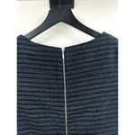 Tart  NWT Navy Twead Top With Faux Leather Hem Zipper Detail on Back Size Small Photo 4