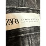 ZARA  Women's Black High Waisted Straight Frayed Cut Off Denim Jean Shorts Size 8 Photo 3
