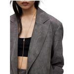 AllSaints Gray Double Breasted Blazer Jacket Relaxed Fit Office Career Size 4 Photo 3