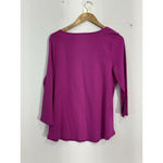 Charter Club Womans  Pink 3/4 Sleeve T Shirt Large Supima Cotton Photo 1