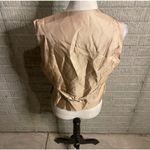 Tahari Women's Paisley Brocade Vest Metallic Gold Black Sleeveless Size 10 Photo 2