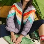 Free People NWT Pippa Printed Packable Puffer Jacket in Steel Peach Combo Photo 0