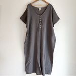 Beachwood Kaftan Jumpsuit Charcoal Gray Oversized O/S Cotton Gauze Size undefined Photo 2