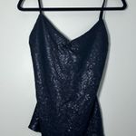 The Limited  Women’s Navy Blue Sequined Y2K Camisole Size Medium Photo 0