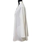 North Star Base White Button Front Lagenlook Minimalist Cardigan Sweater Medium Photo 2