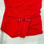 Lovers + Friends  Jupiter Bodysuit Ruched Bow Red XS Coquette Holiday Chic NWT Photo 9