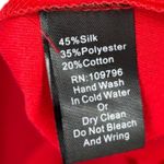 Pretty Angel Red Top sz L Silk Blend Artsy Boho Whimsigoth Rose Applique Crochet Photo 4