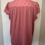Daisy Fuentes  Pink Eyelet Flutter Sleeve Blouse Photo 4
