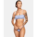 RVCA  Grey Purple Floral Mille Bandeau Bikini Swim Top Small NWT Photo 7