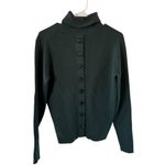 Victoria Beckham  Green Wool Button Back Turtleneck Sweater Photo 3