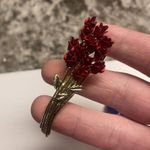 Hummingbird Lot Of 2 Brooch Pins Vintage - Modern Gold Tone Rose Flower Bouquet, Photo 1