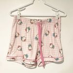 Hello Kitty  Size Medium Pajama Set Pink Shorts Button Front Top Ladies Photo 4