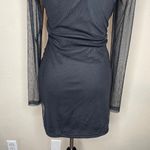 Boohoo Booohoo Black Square Neck Ruched Mesh Bodycon Dress Sexy Coctail Party Sz 12 Photo 6