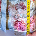 Sundance  Floral Duck Down Blue Pink Puffer Coat Photo 3