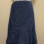Larry Levine Blue Denim Ruffle Skirt Size 8 Photo 0