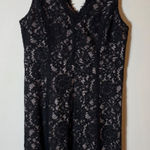 Loft ‎ Little Black Dress Size 2 Sleeveless Lace Overlay V Neck Party Cocktail Photo 0