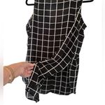 Japna  Black White Plaid Sleeveless Lightweight Scoop Neck Tunic Blouse Large Photo 2