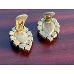 VTG Pink Cabochon Rhinestone Clip On Earrings Barbie Core Swiftie Glam Prom Photo 3