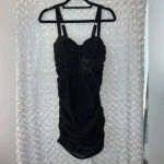 Leau NWT Sheer Stretch Bodice Corset Miami Mesh Mini Dress (Medium) Black Photo 1