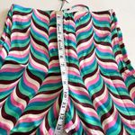 ZARA satin zig zag Festival wide leg cinched waist pants XS Photo 12