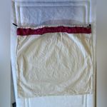 Tory Burch Canvas Drawstring Dust Bag 21" x 22" Metal Logo Charm Off White, Pink Photo 2