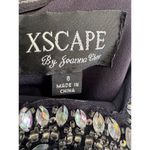 XScape Navy Chiffon Jeweled Bodice Empire A-Line strapless Evening Gown 8 Photo 11