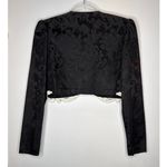 1990s Scott McClintock Black Jacquard Sheath Dress w/ Embroidered Bolero S Photo 6