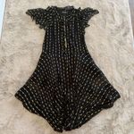 Zadig & Voltaire Zadig &‎ Voltaire Black/Gold Crepe Rool Shiny Ruffled Dress Sz S Designer Luxury Photo 0