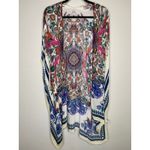 Boho Floral Open Front Kimono Shawl Duster OSFM Blue Size undefined Photo 4
