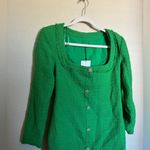 ZARA  Blazer Dress Textured Weave Tweed‎ Blogger Fave Sz Medium Kelly Green NWT Photo 3