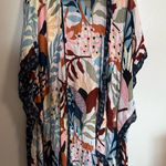 Rachel Roy Colorful Cardigan Kaftan Flowy Boho‎ Floral Oversize Duster Wrap OS Pink Size M Photo 0