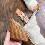 Miz Mooz  • Kona wedge sandals Pebble taupe leather open toe slingback perforated Photo 8