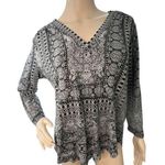 Lucky Brand  Boho V-Neck Loose Fit Stretchy Long Sleeve Top Photo 0