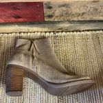 Toms Tan Majorica Suede Peep Toe Heeled Ankle Booties Size 10 Photo 5