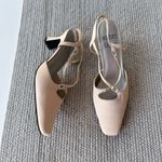 Vintage Mootsie Tootsie Champagne Cream Satin Rhinestone Slingback Dressy Heels Size 8.5 Photo 6