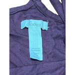 Soma Y Neck Dress Cold Shoulder Short Merlot Jersey Knit Pockets Size Small Photo 5