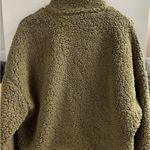 Urban Outfitters Sherpa Teddy Fleece Crop Jacket Women’s Olive Full Zip Medium Photo 4