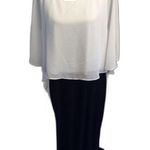 Plus size 18W Black White Maxi Formal Dress Overlay Wedding Dinner Party Photo 0