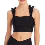 AQUA NWT Ruffle Black Sports Bra XS | Bloomingdale’s Exclusive Sold Out Photo 0