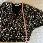 Rotate Birger Christensen Black Masha Sequined Blouse XS Photo 7