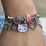 Sanrio Hello kitty charm bracelet Adjustable for any wrist kids adults gift Pink silver Photo 1
