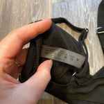 Ribbed Deep V Neck Plunge Wide Strap Black Bikini Swimsuit‎ Top Size Medium Photo 2