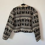 Black White Tapestry Southwestern Aztec Tribal Jacket Size Large Vintage 90's Size M Photo 3