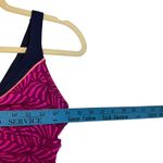 Nike  Women's One Piece Swimsuit Tropical Leaf Print V Neck Black Straps Size M Photo 3