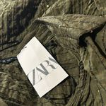 ZARA NWT  Woman's  Sequin Oversized Tunic Top Shirt  Olive Green Photo 9