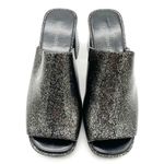 Jeffrey Campbell  Petra Block Heel Jelly Slide Black Glitter Sandal Womens Size 7 Photo 1
