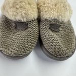 UGG  Slippers Womens Size 8 Knit Shearling Grey Green‎ Slip On Cozy Shoes Warm Photo 1